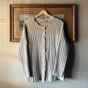 Cherokee Cable Knit Cardigan - Light Gray